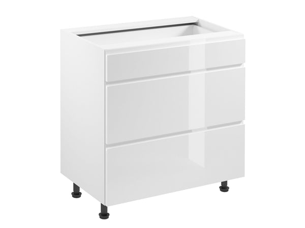 Unterschrank 80 cm – Velmora D80S3 – Weiß / Hochglanz