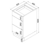 Unterschrank D40S3 – Arvion – 3 Schubladen für effiziente Organisation – Ansicht 3