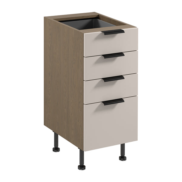 Unterschrank D40S4 AX – Sorento Beige – Viel Stauraum für kleine Küchen.