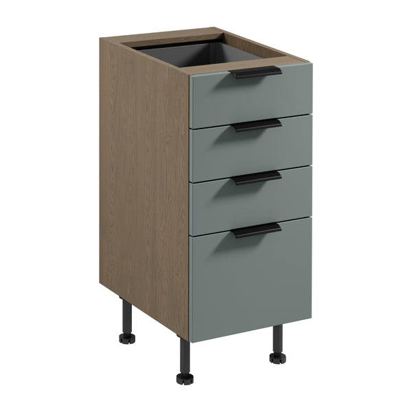 Unterschrank D40S4 AX – Sorento Grün – Elegantes Design trifft auf Stauraumwunder.