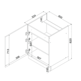 Unterschrank D60 PC P/L – Kendro – Stilvolle Aufbewahrung – Ansicht 4