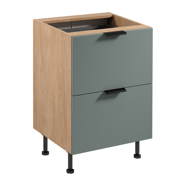 Unterschrank D60S2+1 AX – Sorento Grün Sonoma Eiche – Kompakt, stilvoll und funktional.