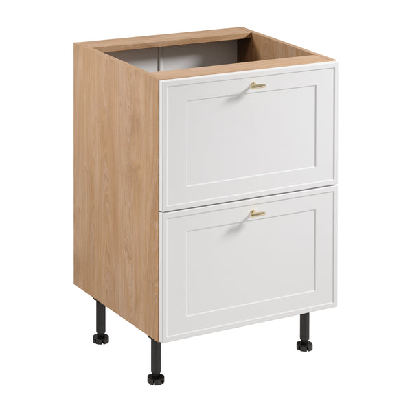 Unterschrank D60S2 AX – Sorento Sonoma Eiche Weiß – Für eine präzisere Organisation Ihrer Küche.