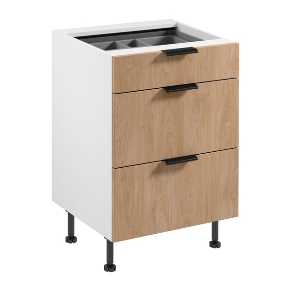 Unterschrank D60S3 AX – Sorento Weiß Sonoma Eiche