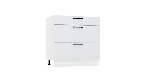 Unterschrank D80S3 – Dnoria – 3 Schubladen für effiziente Organisation – Ansicht 4