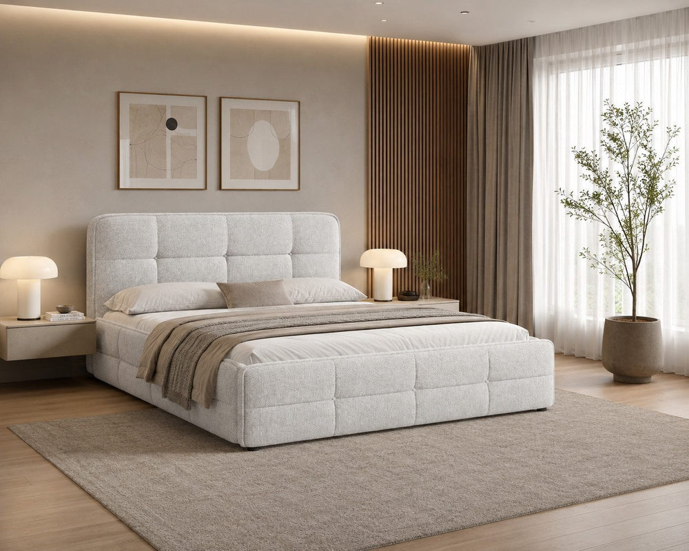 Polsterbett – Bett 17 – Aragon – Gepolstertes Bett mit Metall-Lattenrost