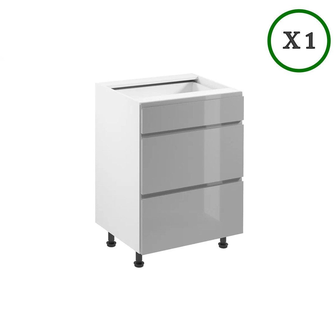 Küchenzeile K56-G300 - Aspen Grau - Hoher Standard mit modernem Design - ROYAL24_MARKT