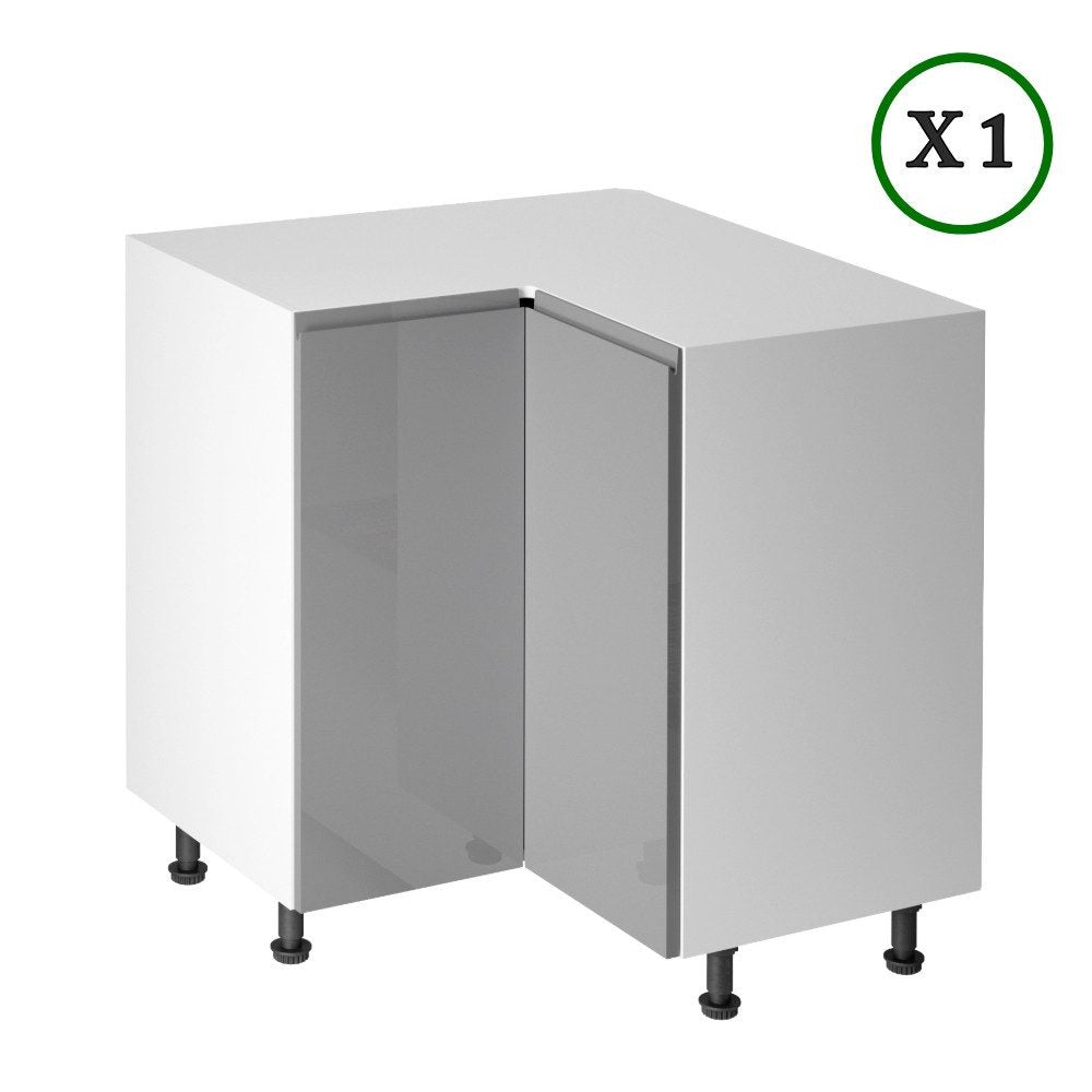 Winkelküche - L-Form Aspen - Grau (Hochglanz) - K31-G300×240 cm - ROYAL24_MARKT