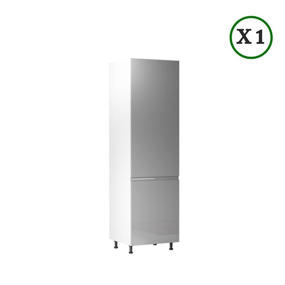 Winkelküche - L-Form Aspen - Grau (Hochglanz) - K31-G300×240 cm - ROYAL24_MARKT