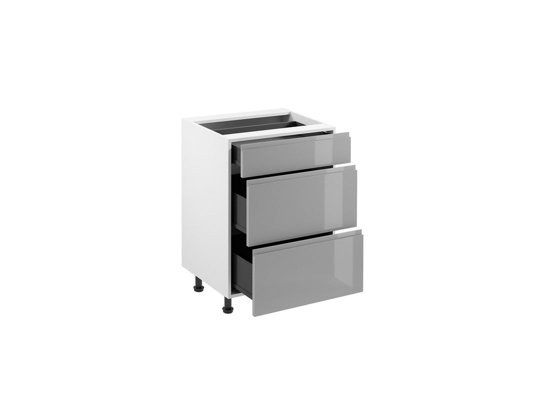 Winkelküche - L-Form Aspen - Grau (Hochglanz) - K31-G300×240 cm - ROYAL24_MARKT