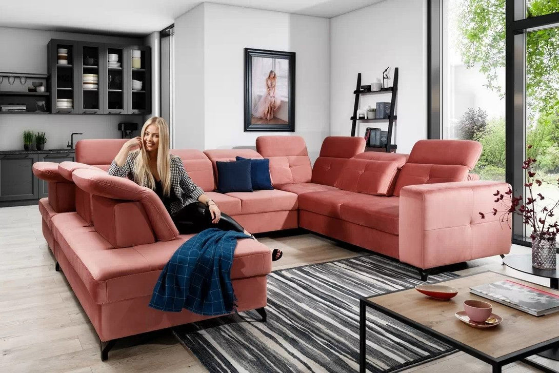 Ecksofa -  Belavio - Ein Design, das Ihrem Zuhause einen Hauch von Luxus verleiht.