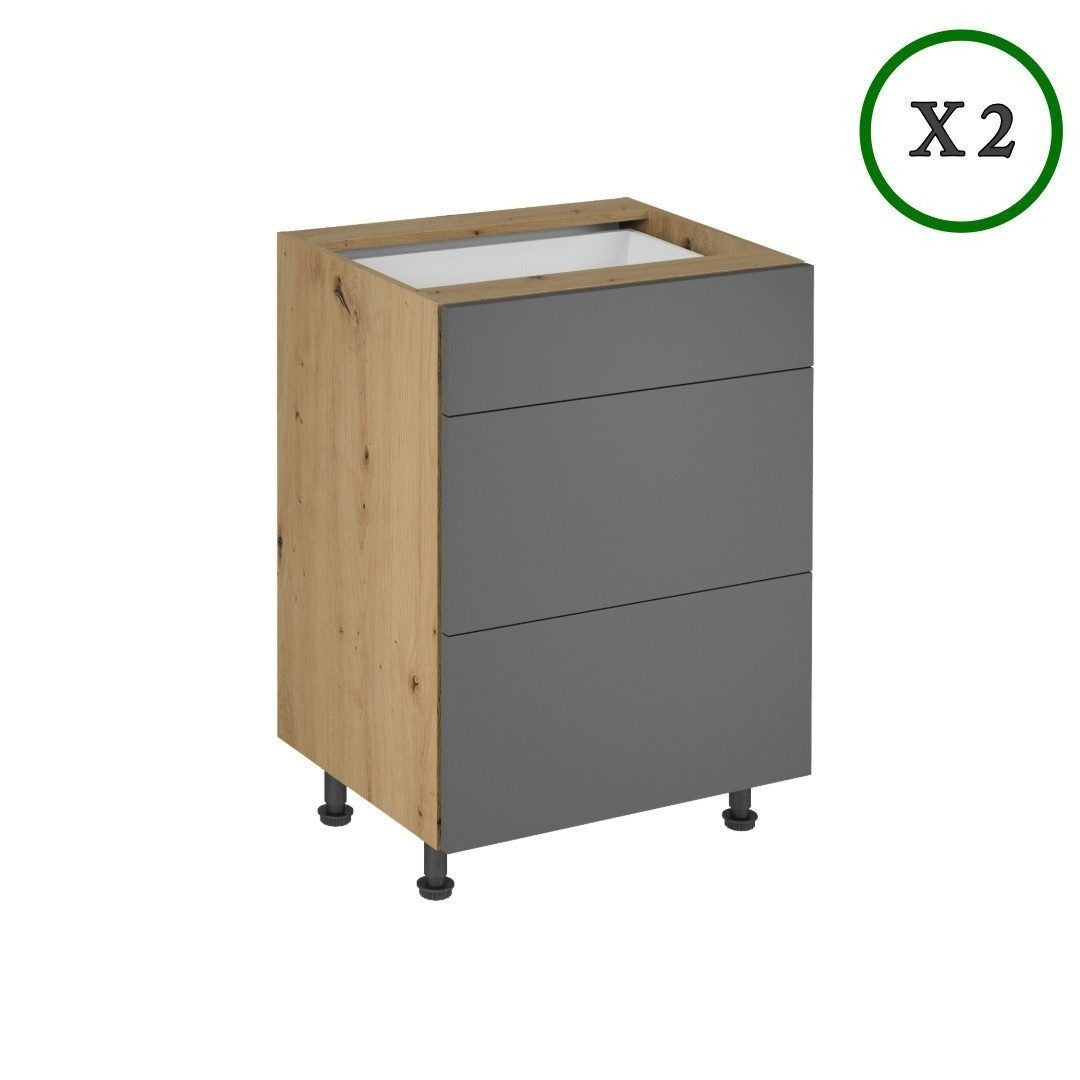 Küchenzeile - Langen - Grau Oder Beige (Matt) - K18-G400 cm. - ROYAL24_MARKT