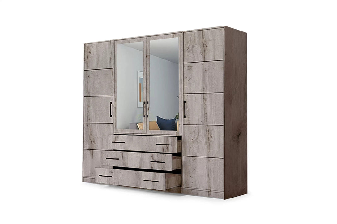 Kleiderschrank - Bali - Stabiler mit geräumigen Fächern.