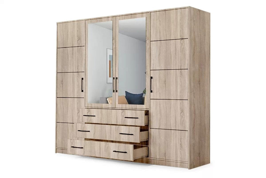 Kleiderschrank - Bali - Stabiler mit geräumigen Fächern.