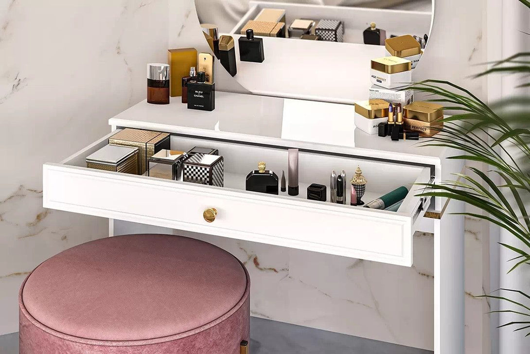 Schminktisch - Riomi - Platzsparender Schminktisch im minimalistischen Design. - ROYAL24_MARKT