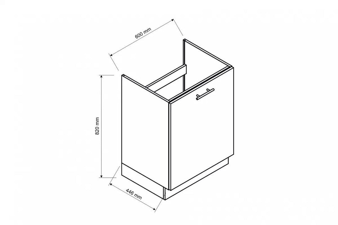 Spülenunterschrank   60 cm - Mina - Hervorragendes und hochwertiges Küchenschrankdesign. - ROYAL24_MARKT