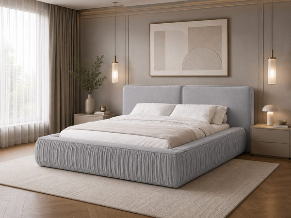 Polsterbett – Bett 08 – Rivera – Bett mit Metall-Lattenrost und Bettkasten
