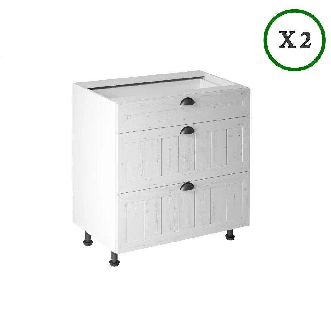 Winkelküche - L-Form Provence Andersen Kiefer - K5-G390×290 cm. - ROYAL24_MARKT