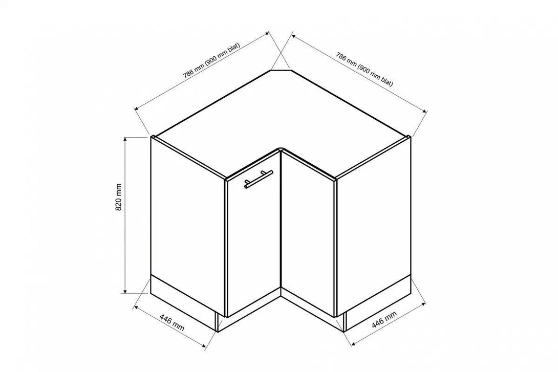 Eckunterschrank - Katrin - Praktischer Eckunterschrank für optimale Stauraumnutzung.