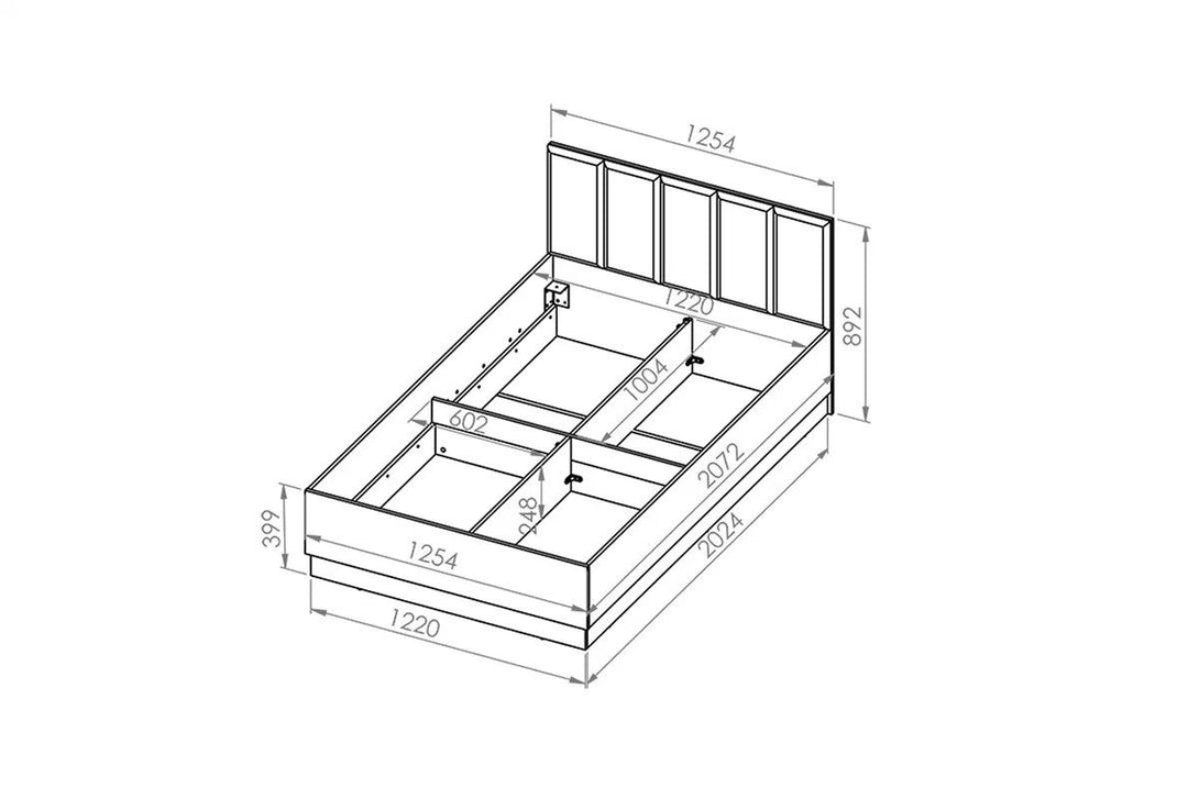 Holzbett - Kawana - Robustes langlebig und stabil. - ROYAL24_MARKT