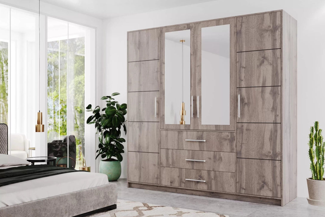 Kleiderschrank - Bali - Stabiler mit geräumigen Fächern.