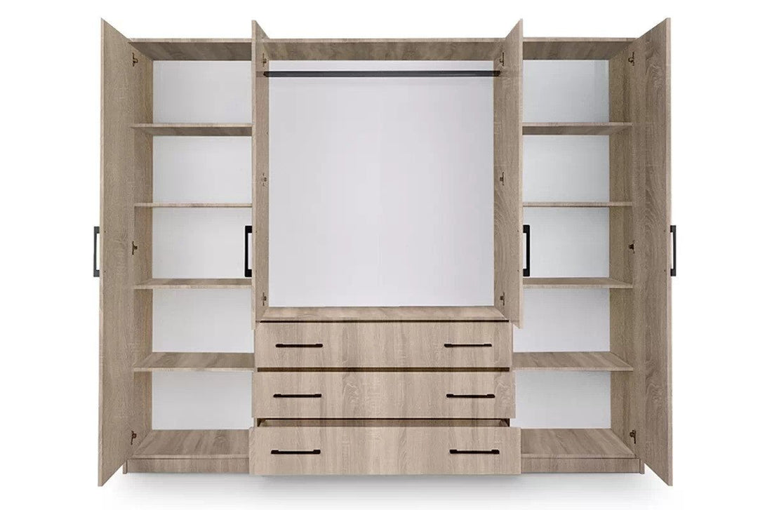 Kleiderschrank - Bali - Stabiler mit geräumigen Fächern.