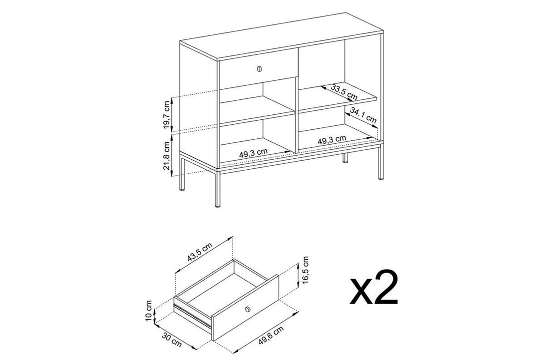 Kommode - Eladia - mit geräumigen Fächern für Ihre Bedürfnisse.