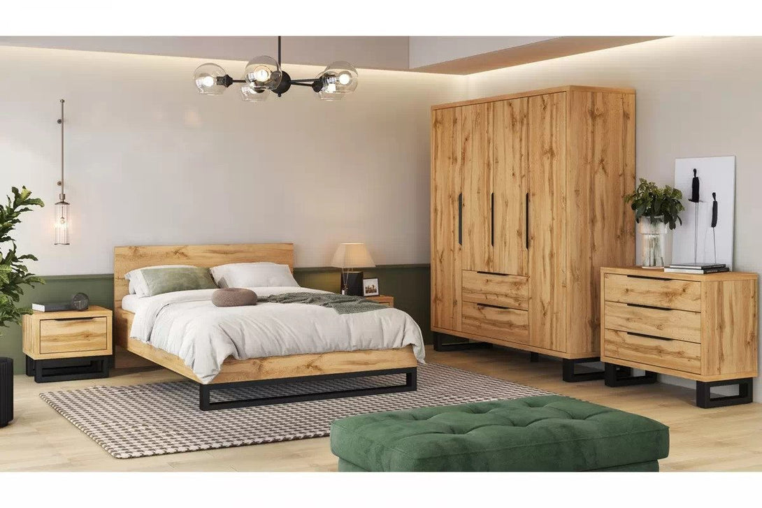 Holzbett - Halle - Massives Holzbett im modernen Stil. - ROYAL24_MARKT