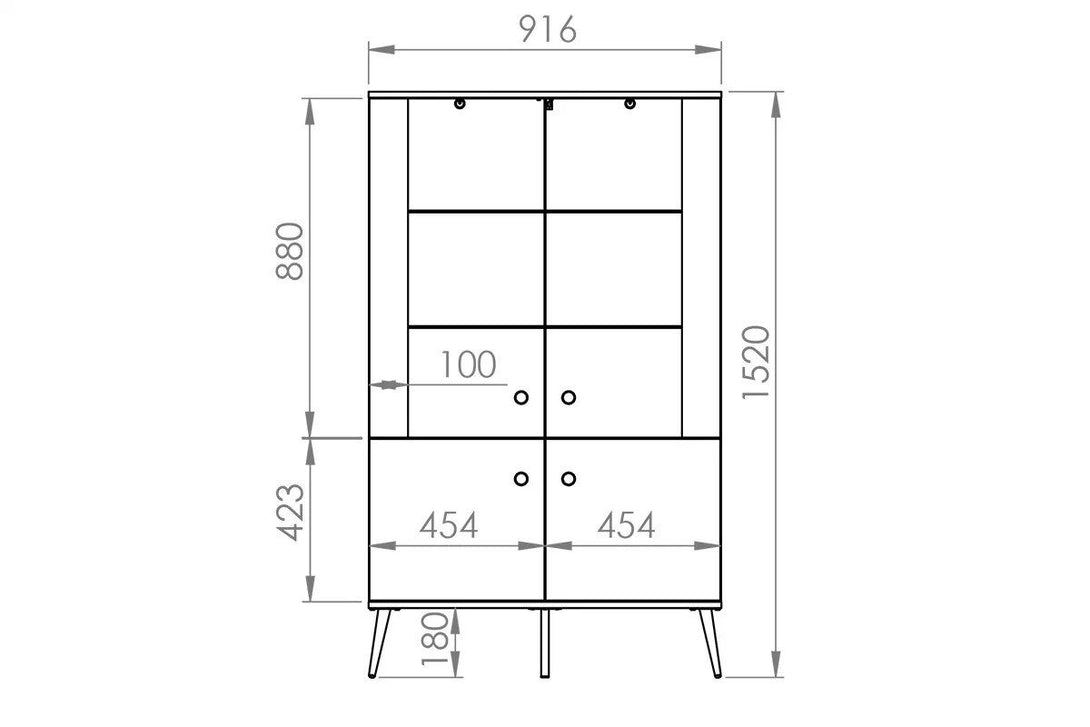 Vitrine - Euras - Stilvolle Vitrine für Ihr Wohnzimmer. - ROYAL24_MARKT