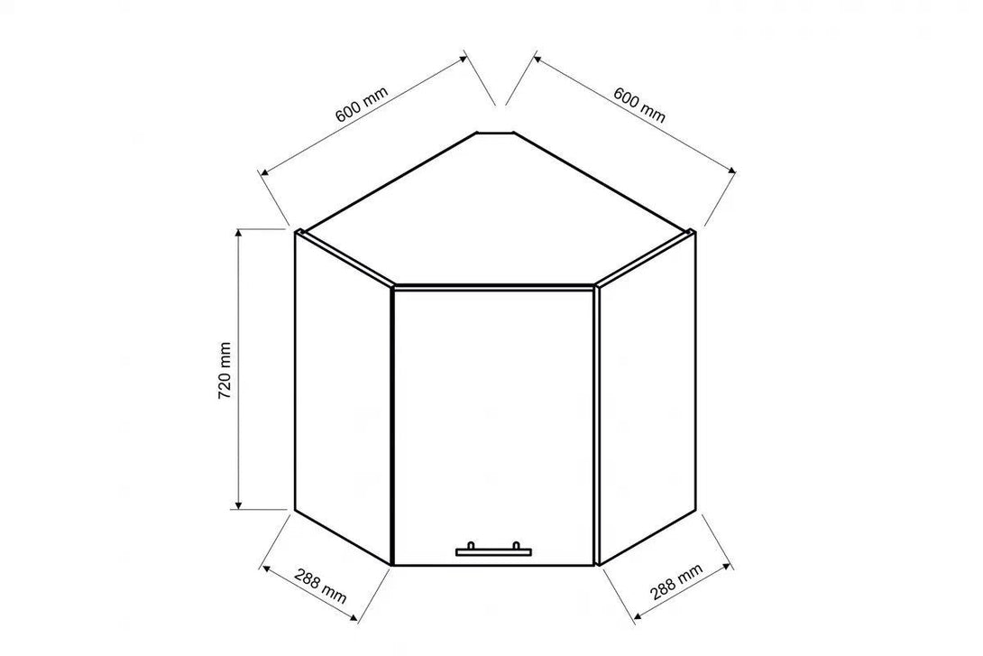 Eckhängeschrank 60 cm - Mina - Eleganter für stilvolle Küchenecken. - ROYAL24_MARKT