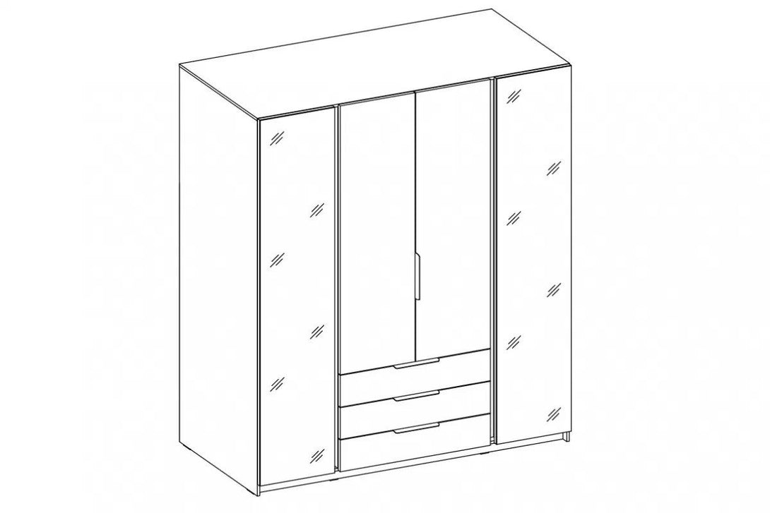 Kleiderschrank - Sansi - Eleganter mit geräumigen Fächern.