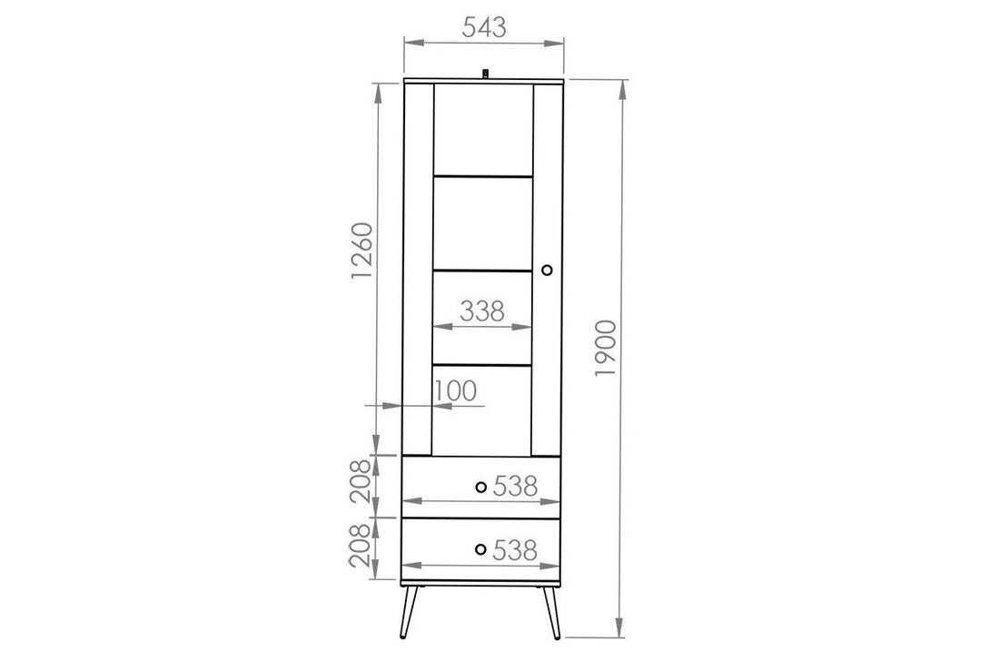 Vitrine - Euras - Praktische Vitrine mit Glasfronten. - ROYAL24_MARKT