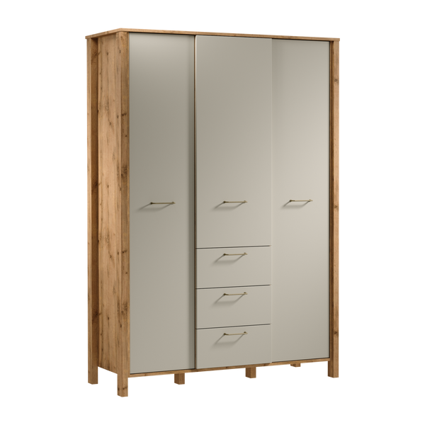 Velario Geräumiger Kleiderschrank mit 3 Türen und 3 Schubladen – Stilvoll & Modern