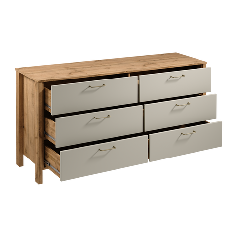 Velario Kommode Modern Stilvoll Geräumig – Sideboard mit 6 Schubladen – Ansicht 2