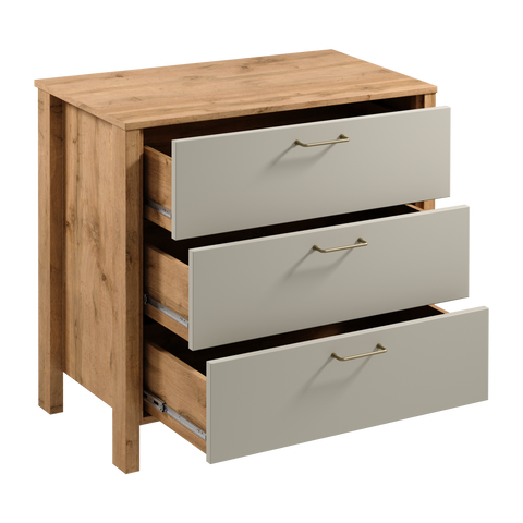 Velario Kommode Modern Stilvoll Geräumig – Sideboard mit 3 Schubladen – Ansicht 2