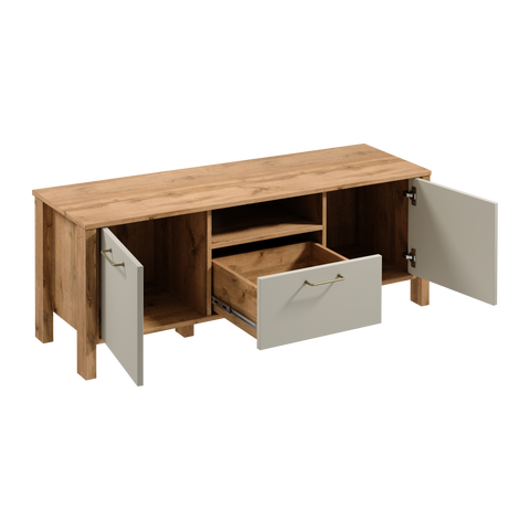Velario Stilvolles TV-Lowboard mit 3 Schubladen mit elegantem Design – Ansicht 2