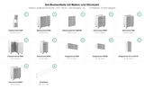 Velmora L-Inselküche KÜ-AS-020 – 410 × 130 cm – Grau Hochglanz – Großzügige Küche mit Kochinsel – Maßbild (Set-Bestandteile mit Maßen und Stückzahl)