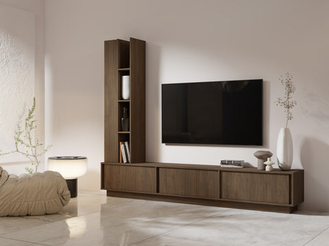 Velor Hochregal in Walnuss Villa – Ansicht 3