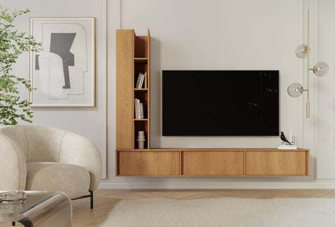 Velor TV-Lowboard in Eiche Carmel – Ansicht 4