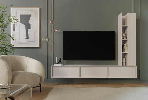 Velor TV-Lowboard in Kaschmir – Ansicht 4