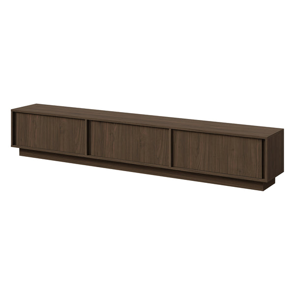 Velor TV-Lowboard 230 cm mit 3 Klappen – Walnuss Villa