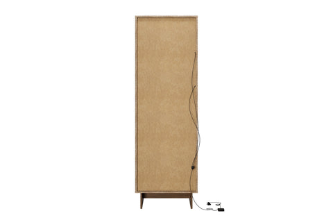 Vitrine Yorvi Walnuss Villa 60 × 185 × 40 cm mit 1 Tür und 3 Schubladen – Ansicht 4