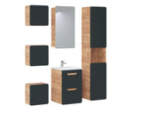 Waschbeckenunterschrank Amaris Cosmos Grau 40 × 59 × 41 cm mit 2 Schubladen – Ansicht 2