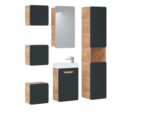 Waschbeckenunterschrank Amaris Cosmos Grau 40 × 60 × 22 cm mit 1 Tür