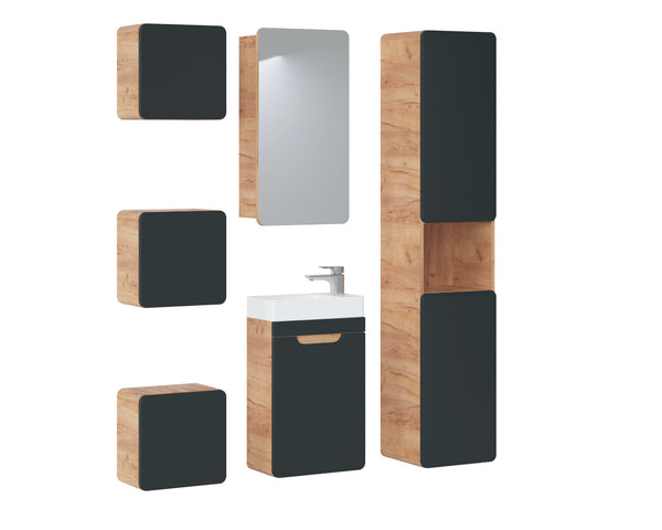 Waschbeckenunterschrank Amaris Cosmos Grau 40 × 60 × 22 cm mit 1 Tür