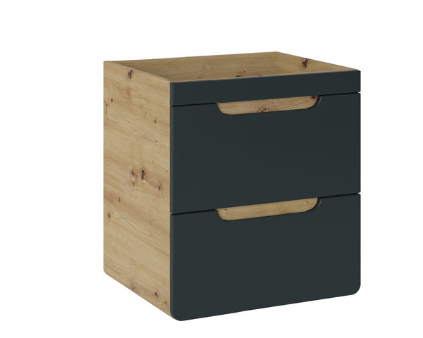 Waschbeckenunterschrank Amaris Cosmos Grau 50 × 59 × 40 cm mit 2 Schubladen