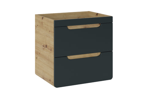 Waschbeckenunterschrank Amaris Cosmos Grau 60 × 59 × 46 cm mit 2 Schubladen – Ansicht 2