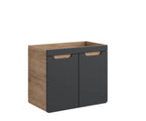 Waschbeckenunterschrank Amaris Cosmos Grau 70 × 57 × 39 cm mit 2 Türen