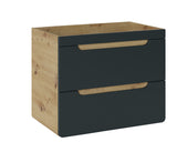 Waschbeckenunterschrank Amaris Cosmos Grau 70 × 59 × 40 cm mit 2 Schubladen