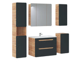 Waschbeckenunterschrank Amaris Cosmos Grau 80 × 59 × 46 cm mit 2 Schubladen